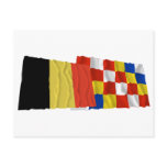 Belgium and Antwerp Waving Flags Postcard