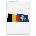Belgium and Region of Brussels Waving Flags Cards