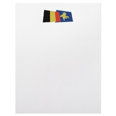 Belgium and Region of Brussels Waving Flags Letterhead Template by Vexillophile