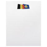 Belgium and Region of Brussels Waving Flags Letterhead Template