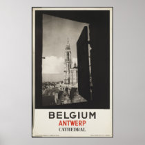 Belgium Antwerp Vintage Travel Poster Ad Retro