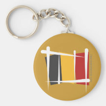 Belgium Brush Flag Keychain