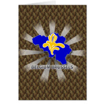 Belgium Brussels Flag Map 2.0 Greeting Cards