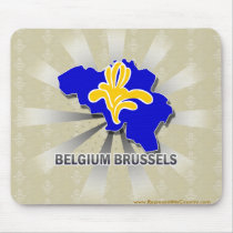 Belgium Brussels Flag Map 2.0 Mouse Pad