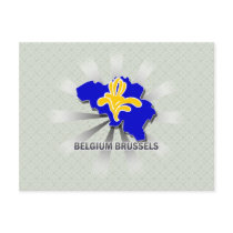 Belgium Brussels Flag Map 2.0 Post Card