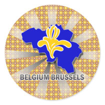 Belgium Brussels Flag Map 2.0 Sticker