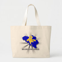 Belgium Brussels Flag Map 2.0 Tote Bags