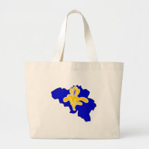 Belgium Brussels Flag Map full size Tote Bag