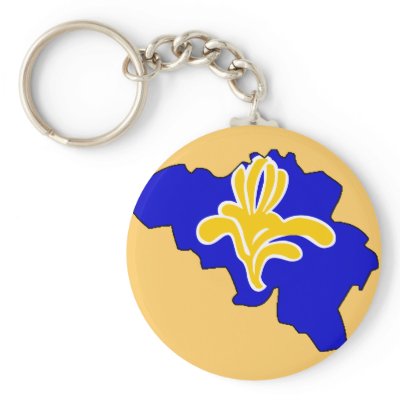 Belgium Brussels flag map Key Chain by FlagStore