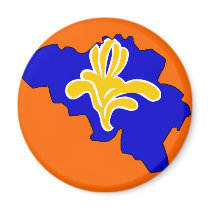 Belgium Brussels flag map magnets