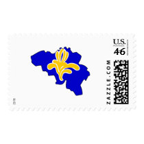 Belgium Brussels flag map postage by FlagStore Belgium Brussels flag map postage