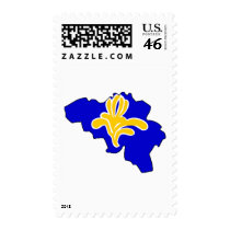 Belgium Brussels flag map postage