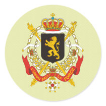 Belgium Coat of Arms detail Round Stickers