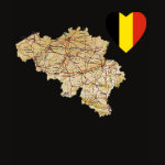 Belgium Flag Heart Map Fitted AA T-Shirt