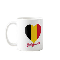 Belgium Flag Heart mugs