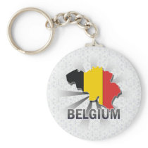 Belgium Flag Map 2.0 Key Chain