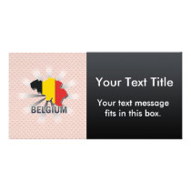 Belgium Flag Map 2.0 Customized Photo Card