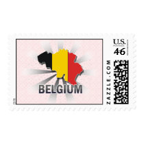Belgium Flag Map 2.0 Postage Stamps