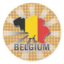 Belgium Flag Map 2.0 Round Stickers