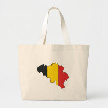 Belgium Flag Map full size Canvas Bags