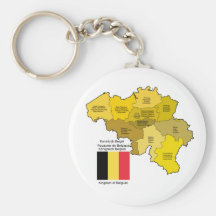 Belgium Map and Flag Key Chains