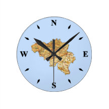 Belgium Map Clock