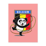 This adorable little panda bear is too cute! Featured in front of a large flag from Belgium, this panda is getting ready to do a rhythmic gymnastics routine with a gymnastics ribbon! This cute design is perfect for gymnasts and gymnastics fans.