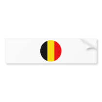 Belgium Round Flag Design Bumper Stickers