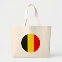 Belgium Round Flag Design Tote Bag