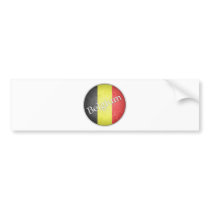 Belgium Round Grunge Flag Badge Bumper Sticker
