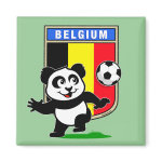 This adorable little panda is too cute! He's featured in front of a large flag from Belgium and ready to play football and score some goals. This cute design is perfect for football players and soccer fans.