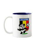 This adorable little panda is too cute! He's featured in front of a large flag from Belgium and ready to play football and score some goals. This cute design is perfect for football players and soccer fans.