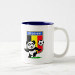 This adorable little panda is too cute! He's featured in front of a large flag from Belgium and ready to play football and score some goals. This cute design is perfect for football players and soccer fans.