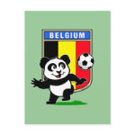 This adorable little panda is too cute! He's featured in front of a large flag from Belgium and ready to play football and score some goals. This cute design is perfect for football players and soccer fans.