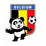This adorable little panda is too cute! He's featured in front of a large flag from Belgium and ready to play football and score some goals. This cute design is perfect for football players and soccer fans.