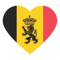 Belgium State Flag Heart Sticker