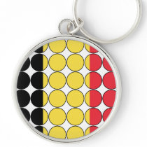Belgium Stylish Girly Chic  Polka Dot Belgian Flag Key Chain