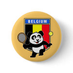 This adorable little panda loves to get out on the court and hits some balls. Panda plays in front of a large flag of Belgium. This is a great design for anyone who loves to play tennis, watch tennis or just loves cute pandas.