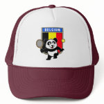 This adorable little panda loves to get out on the court and hits some balls. Panda plays in front of a large flag of Belgium. This is a great design for anyone who loves to play tennis, watch tennis or just loves cute pandas.