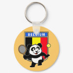 This adorable little panda loves to get out on the court and hits some balls. Panda plays in front of a large flag of Belgium. This is a great design for anyone who loves to play tennis, watch tennis or just loves cute pandas.
