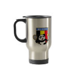 This adorable little panda loves to get out on the court and hits some balls. Panda plays in front of a large flag of Belgium. This is a great design for anyone who loves to play tennis, watch tennis or just loves cute pandas.