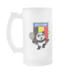 This adorable little panda loves to get out on the court and hits some balls. Panda plays in front of a large flag of Belgium. This is a great design for anyone who loves to play tennis, watch tennis or just loves cute pandas.