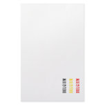 Belgium Text Flag Design Personalized Stationery