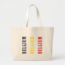 Belgium Text Flag Design Tote Bags