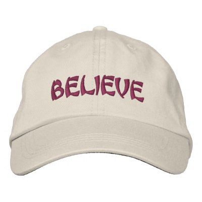 Believe Affirmation Inspirational Embroidered Cap Baseball Cap by SmilinEyesTreasures