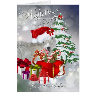 Believe Beautiful Goat BabyGirl Christmas Greeting Card