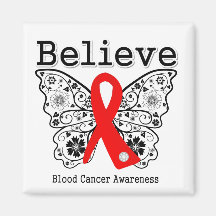 Believe - Blood Cancer Butterfly Fridge Magnets