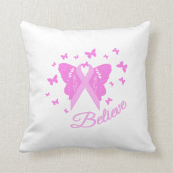 Believe Butterfly Awareness Throw Pillows