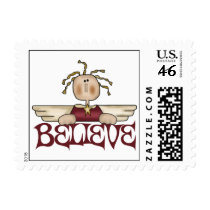 Believe Christmas Angel Postage Stamps by CowPieCreek Believe Christmas Angel Postage Stamps