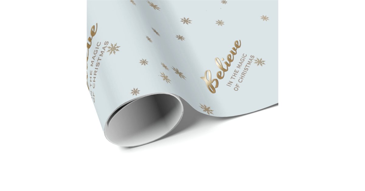 Believe. Custom Name Gift Wrapping Paper Zazzle